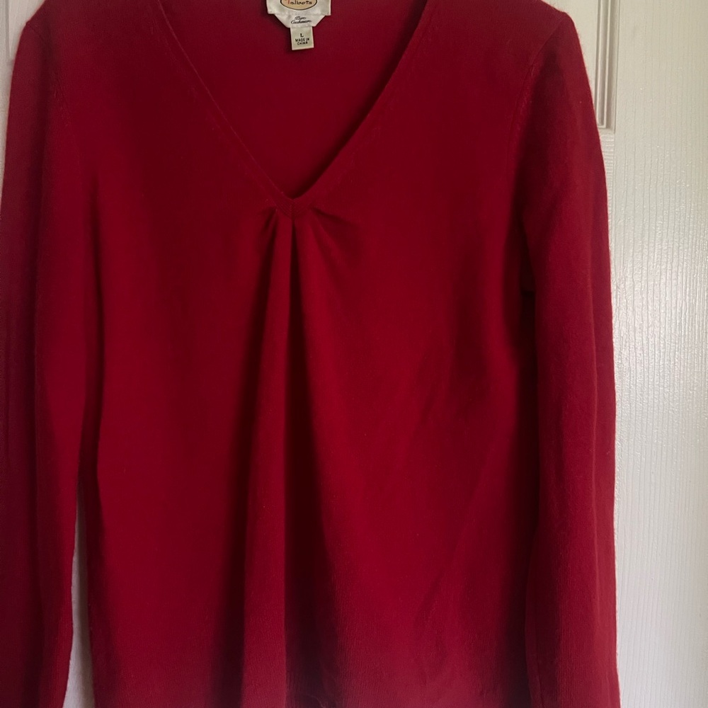 Talbots Pure Cashmere Sweater in Rich Red